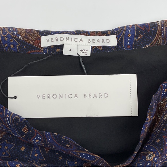 Veronica Beard NWT Trixie Silk Handkerchief Chiffon Ruffle Asymmetric Midi 4 - Picture 9 of 16